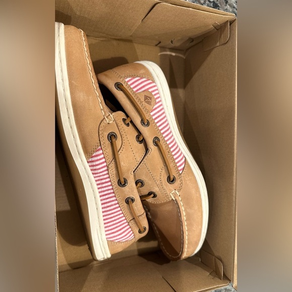 Sperry Koifish Leather Boat Shoes Seersucker Red Stripe | Women’s 6.5M - Picture 2 of 7